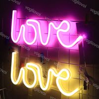 Wholesale Led Neon Sign Light SMD2835 Indoor Night Love Pink Blue Green Red Model Holiday Xmas Party Wedding Decorations Table Lamps