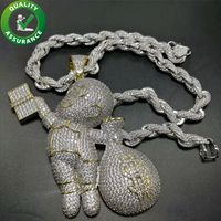 Wholesale Iced Out Pendant Luxury Designer Necklace Hip Hop Bling Jewelry Mens Diamond Rope Chains Big Pendants Rapper Fashion Accessories Christmas Hiphop Jewellry