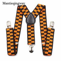 Wholesale Suspenders Mantieqingway Brand Children Party Suits Baby Elastic Lattice Plaid Clip Kids For Boys Belt Strap Braces