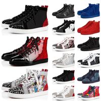 Wholesale Hot Sale Big Size US Red Bottoms Men Women Designer Shoes Fashion Spikes Sneakers Leather Suede Luxurys Designers Mens Casual shoes