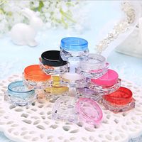 Wholesale 3g Plastic Cosmetic Container Nail Polish Cream Sample Bottle Empty Lip Balm Packing Square Bottom Jar