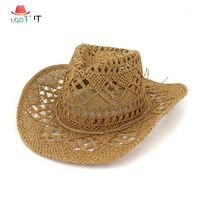 Wholesale Stingy Brim Hats Panama Hat Men Summer Bbeach Sun Western Cowboy Hand Woven Straw Male And Female Lovers Visor Caps1