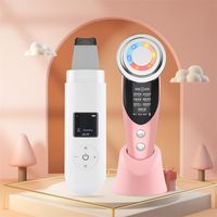 Wholesale Ultrasonic Face Cleaning Skin Scrubber Cleaner Machine Pore Care Set EMS LED Beauty Device