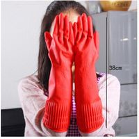 Wholesale Five Fingers Gloves Kitchen Wash Dishes Waterproof Rubber Sleeve Latex Long Tools Cleaning1
