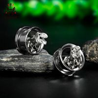 Wholesale Kubooz Screw Ear Gauges Stretcher Piercing Ring Tunnels Expander Plugs Stainless Steel Dinosaur Earrings Fashion Body Jewelry