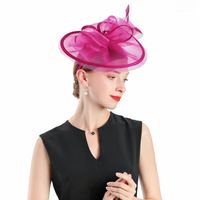 Wholesale Hot Sale Wedding Woman Hat Fascinators Red Love Hat Polyester Material Fedora Fashion Lady Cocktail Party Prom1