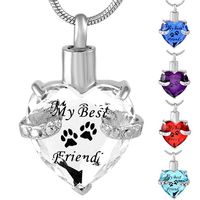 Wholesale Pendant Necklaces My Print Friend Birthstone Cremation Necklace Urn Pet Stainless Steel Memorial Ashes Jewellery