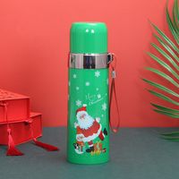 Wholesale Custom Christmas Santa Claus Gift Water Bottle Sport Double Wall Insulated Stainless Steel Bottles Kids Thermos