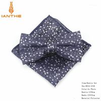 Wholesale Neck Ties Brand Men s Vintage Fashion Polyester Silk Paisley Bowtie Hanky Sets For Man Dot Wedding Butterfly Pocket Square Sets1