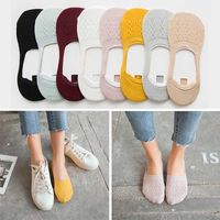 Wholesale Socks Hosiery Lady Casual Breathable Ankle Boat Girls Fashion Invisible Non slip Cotton Women Low Cut Candy Color1