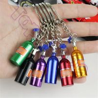 Wholesale NOS Turbo Nitrogen Bottle Metal Key Chain Key Ring Holder Car Keychain Pendant Jewelry for Women Men Unique Mini Keyring