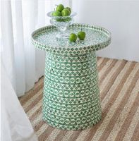 Wholesale Splicing technology shell side table Living Room Furniture sofa small round corner tables Southeast Asian style simple teapoy