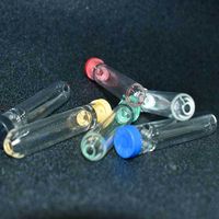 Wholesale Glass Smoking Pipes Short Cover Transparent Straight Smoke Accessories Men Home Office Acrylic Pipe New jla M2