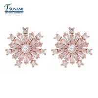 Wholesale High quality rosette of rose gold Suitable for mature female fashion jewelry zircon earrings ER