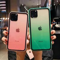 Wholesale Rainbow Gradient Color Frame Shockproof Clear Transparent Protective Cover Case for iPhone Mini Pro Max X XR XS Plus