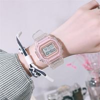 Wholesale Transparent Digital Watch Square Unisex Watches Wrist Watch Clock Electronic Sports Men Women Fashion New