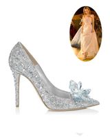 Wholesale Luxury Fashion Sequined Sparkling Rhinestone Bridal Wedding High Heels Shoes Bridesmaid Prom Party Designer Women Shoes cm cm cm Heel