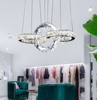Wholesale Nordic Dimmable crystal Chandeliers Rings Led Kitchen Chandelier Control Industrial Crystal Light For Kids Bedroom Dining room