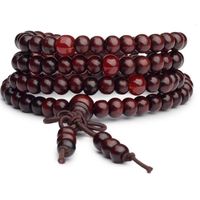 Wholesale Red Sandalwood Man Dhl mm Natural Prayer Japa Mala Tibetan Buddhist Meditation Wood Rosary Beaded Bracelet