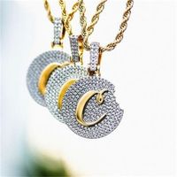 Wholesale 18K Gold Plaated Cooki Pendant Necklace Iced Out Cubic Zircon Mens Hip Hop Bling Jewelry Wholale