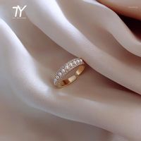Wholesale Cluster Rings Fashion Simple Pearl Opening Ring South Korean Women Exquisite Jewelry Student Index Finger Girlfriends Gift1