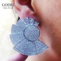 Wholesale Stud GODKI Fashion Luxury Sydney Opera Design Earrings For Women Wedding Cubic Zircon Crystal CZ Bohemian Dubai Bridal Earrings1
