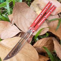 Wholesale red silver kraken Butterfly trainer training knife baliplus Aluminum Alloy handle tactical folding pocket knife
