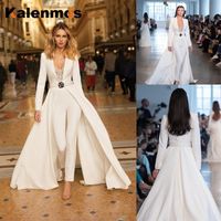 Wholesale Women Rompers Long Sleeve V neck Long Overalls Trench Lace Classy Formal Party Clubwear Elegant Runway Outfits Work Jumpsuits Y200904