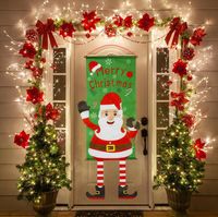 Wholesale Merry Christmas Hanging Door Banner Ornaments Christmas Decorations for Home Outdoor Xmas Decor New Year Banner flag gift