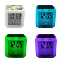 Wholesale Thermal Transfer Square LED Touch Screen Alarm Clock Colorful Luminous Electronic Colour Changes Number Prompt Clock Night Light HH12506