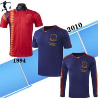 Wholesale 1994 Spain Home Shirt away Retro soccer jerseys Caminero Guardiola Goikoetxea Salinas Enrique Classic football shirts