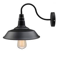 Wholesale Modern LED American style bedside antique wall lamp single head living room lights vintage barn wall sconce black indoor outdoor1