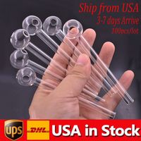 Wholesale STOCK IN USA Pyrex Glass Oil Burner Pipe high quality inch glass tube smoking water pipes Smoking Accessories