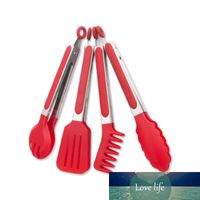 Wholesale 1 Food Tongs Nylon Cake Clamps BBQ Pliers Buffet Salad Noodle Clip Kitchen Utensils Multi function Non stick Cooking Tools
