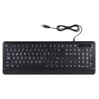 Wholesale Large Font Print USB LED Backlit Keyboard Keys Standard Full Size Computer Keyboard White Backlit1