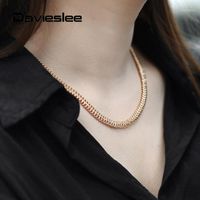 Wholesale Chains Rose Gold Color Necklace For Women Girls Swirl Rope Link Chain mm Party Wedding Fashion Jewelry Gifts cm LCN301