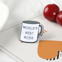 Wholesale Boss Mug Pins Best Boss Ever Enamel Pins Coffee Cup Lapel Pins Brooches Men Women Boss s Day Gift