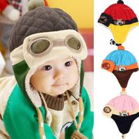 Wholesale Boys Winter Warm Cap Beanie Pilot Crochet Earflap Hats Knit Baby Hat Gorro Dropshipping