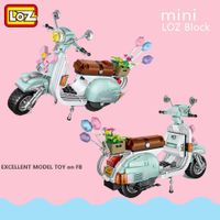 Wholesale Cute Car Building Block Model Toy DIY Pedal Motor Cartoon Bus Mini Cooper Kid Birthday Christmas Gift Collecting