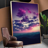 Wholesale Wall Art Home Decor Sunset Glow Canvas Print Mountain Painting Modern Natural Landscape Poster Living Room Modular Picture