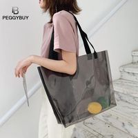 Wholesale Totes Transparent Women Shopping Bag Portable Holographic Jelly Large Capacity Shoulder Beach Travel Handbags