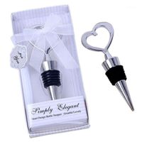Wholesale Party Favor Wedding Souveniers Mariage Favors Heart Wine Stopper Personalized Present Kids Birthday Return Gift For Guest1