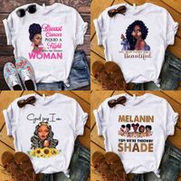 Wholesale S XL Summer Womens Designers T shirt Simple Classic White Tee African Women Cartoon Image Printed Sports Casual Tee Tops Boutique Outfit