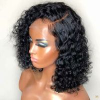 Wholesale 5x5 PU Skin Silk Top Lace Front Human Hair Wigs Brazilian Remy Pre plucked Human Hair Wig For Black Women Short Bob Wig