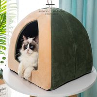 Wholesale Cat Beds Furniture Deep Sleep Comfort In Winter Little Mat Basket For Cozy Cave Cat s Nest Bed Tent Closed House Villa Removable Cama Gato