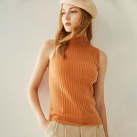 Wholesale 2021 New Women Vest Goat Cashmere Knitting Oneck Sleeveless Pullovers Hot Sale colors No sleeve Ladies Sweaters Pure Pashmina Hohl