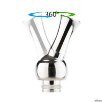 Wholesale Rotatable Stainless Steel Drip Tip Metal Degree Rotating Adjustable Mouthpiece for eGo DCT Vivi Nova Atomizer Cartomizer Clearomizer
