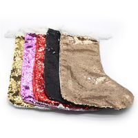 Wholesale Sequin Christmas Socks Decoration Sublimation Thermal Transfer Christmas Stocking Heat Transfer Sequin Blank DIY Xmas Supplies F110501