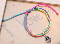 Wholesale Bracelets Kids Gift Charm Fatima Hand Jewelry Blue Eye Pendant Friendship Bracelet