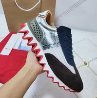 Wholesale 2021 desiner Women Men Casual Shoes Designer Spikes Red Bottom Sneaker Mesh Patchwork Matte Leather Chaussures With Box Size